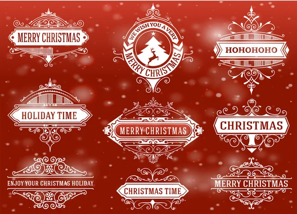 Kerstmis labels en banners set. — Stockvector