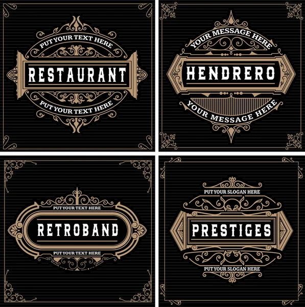 Modelos do logotipo do vintage, hotel, restaurante, negócio ou boutique —  Vetores de Stock