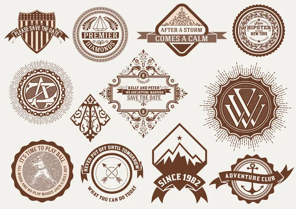 Logotipos, insignias e insignias . — Archivo Imágenes Vectoriales
