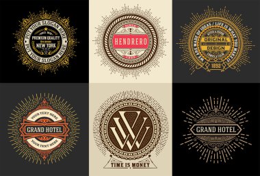 Vintage logo şablonu, otel, Restoran, iş veya butik ben