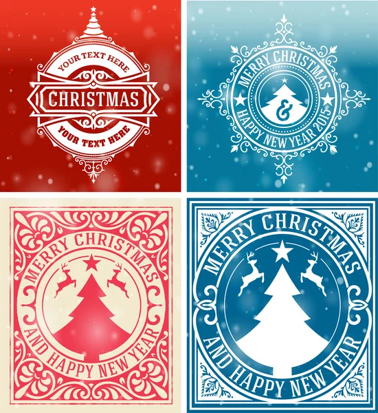 Christmas cards set. — Stock Vector