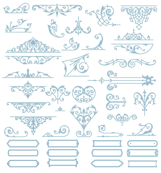 Décorations baroques Design Set. Vecteur — Image vectorielle
