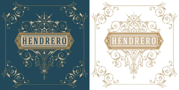 Vintage logo and frame template — Stock Vector