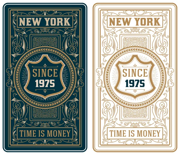 Conjunto de cartas retro — Vector de stock