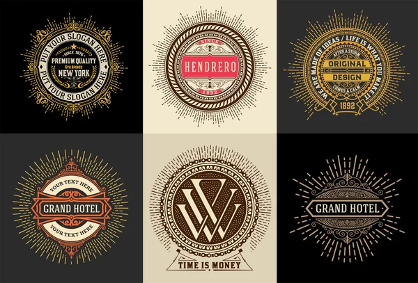 Modelo de logotipo do vintage, Hotel, Restaurante, Negócios ou Boutique I —  Vetores de Stock