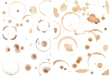 Değişik kahve kümesi yalıtılmış üzerinde beyaz lekeler