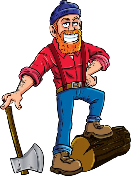 Cartoon Lumberjack with axe — Stock Photo, Image