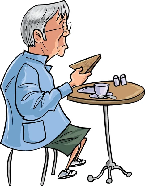 Gamla damen äter toast — Stock vektor