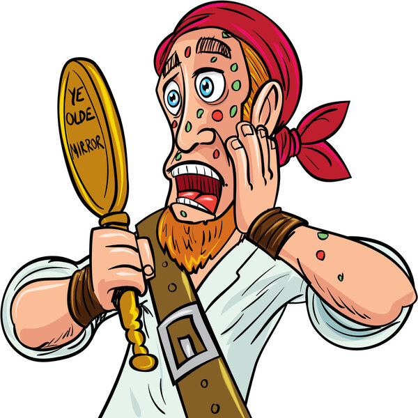 Карикатурный пират подхватил тропическую болезнь
