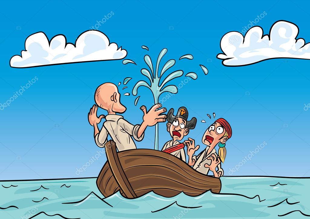 Sinking Rowboat Cartoon Cartoon Pirates In A Sinking