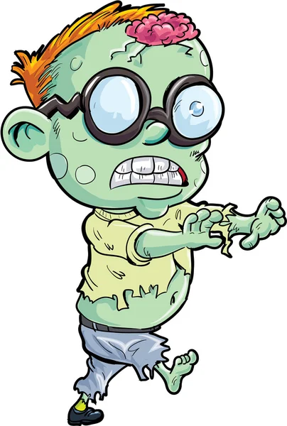 Mignon dessin animé traquant zombie — Image vectorielle