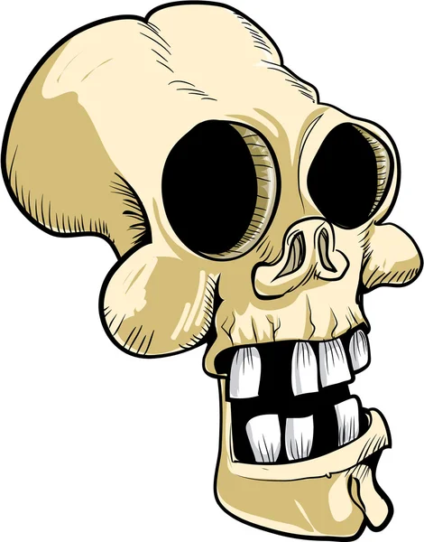 Мультяшний череп з великими зубами Ліцензійні Стокові Ілюстрації