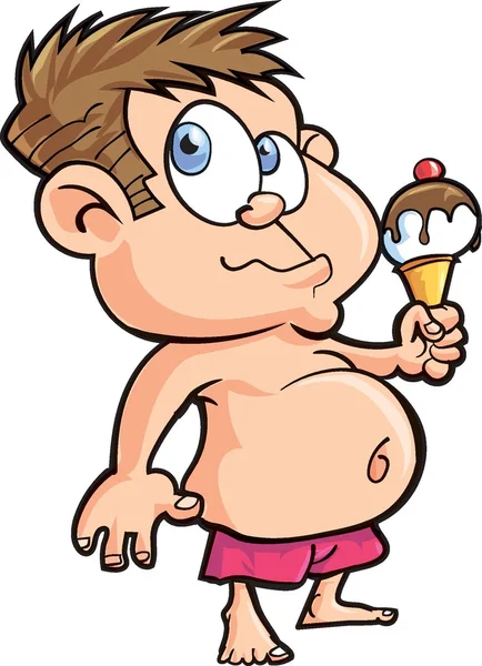 Menino dos desenhos animados com sorvete Gráficos Vetores