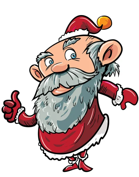 Caricature Père Noël donnant pouces vers le haut — Image vectorielle