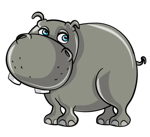 Desenho animado sorrindo hipopótamo — Vetor de Stock