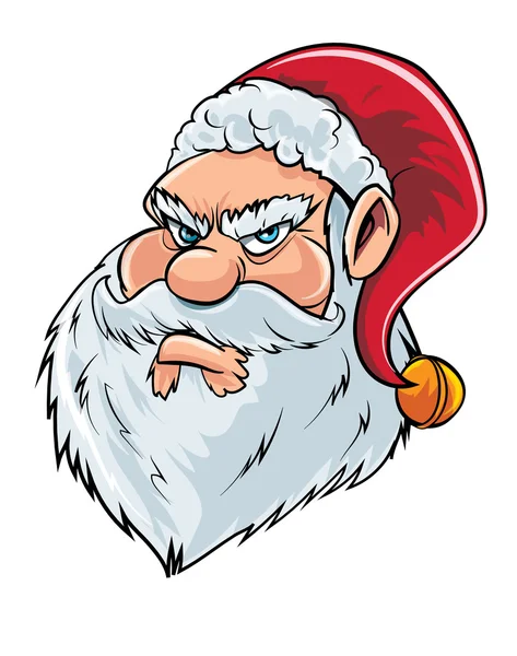 Cartoon mean Santa Claus head — Stock Vector