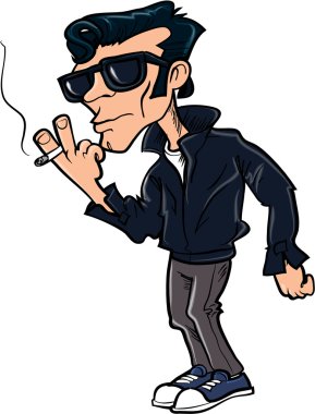 Çizgi film 50s ördek kuyruk karakteri