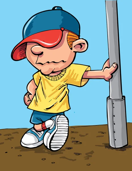 Cartoon cool jongen met een baseballcap — Stockvector