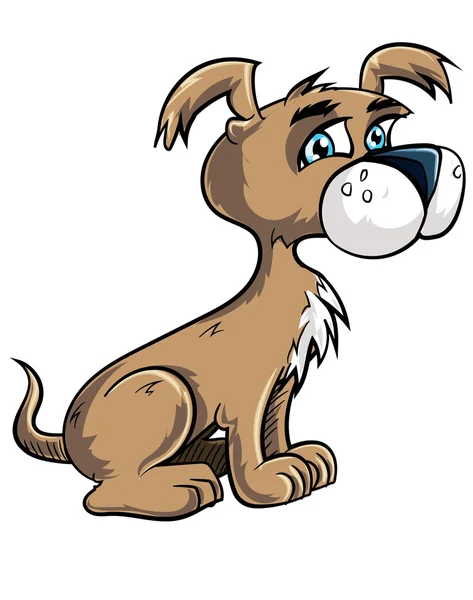 Desenhos animados bonito cachorro olhando feliz — Vetor de Stock