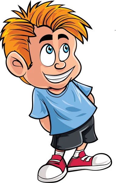 Cartoon van schattige kleine jongen — Stockvector