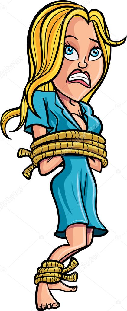 Cartoon Tied Up Woman Stock Illustration Cartoon Tied Up Woman Stock Illustration