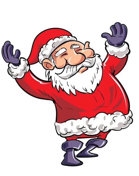 Cartoon happy Santa with arms waving — Stok Vektör