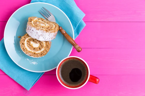 First person view of dessert and coffee — Stock Photo, Image