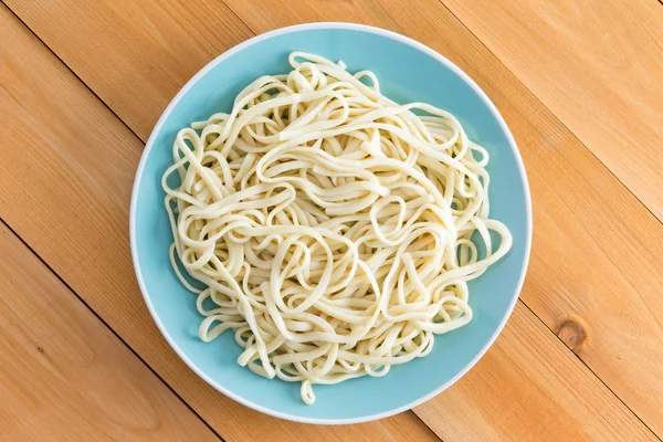 Plated of freshly boiled plain spaghetti — Stock Photo, Image