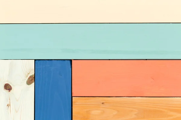 Kleurrijke patroon van gebeitst houten planken — Stockfoto