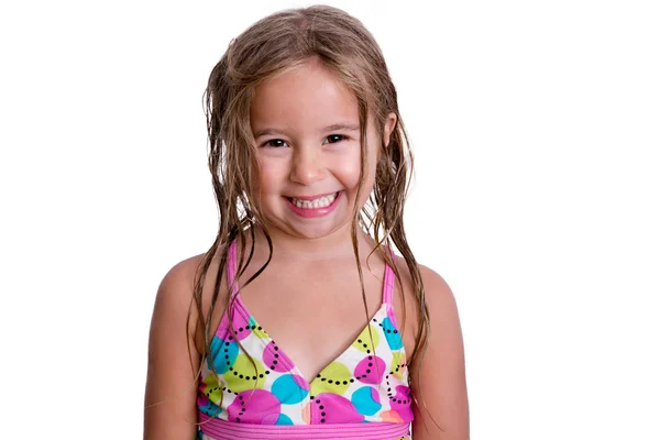 Niña feliz con sonrisa dentada —  Fotos de Stock