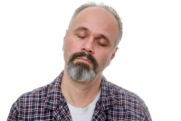 Dozy middle-aged man early in the morning — Stock Photo, Image