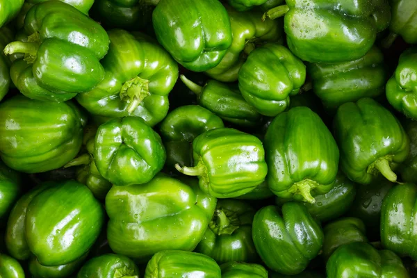 Full frame background of green peppers — Stock Photo, Image