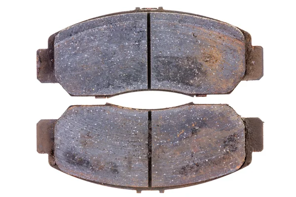 Set of old worn brake pads for a car — Stock Photo, Image