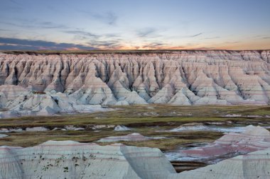 Scenic sunset view of the South Dakota badlands clipart