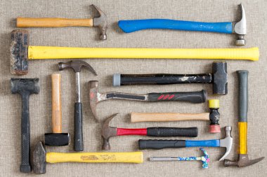 Large selection of different hammers clipart