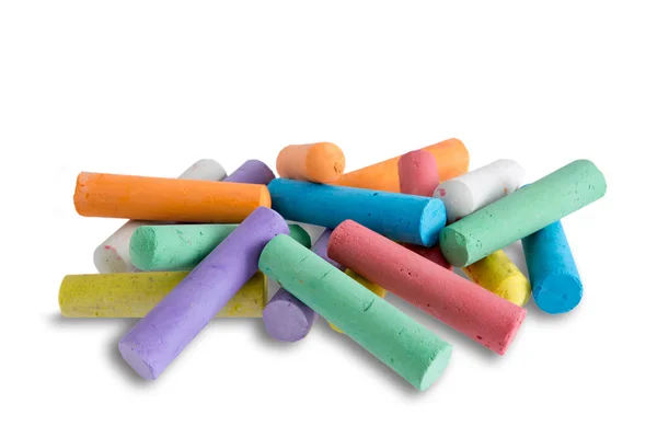 Collection of bright colorful chalk crayons — Stock Photo, Image