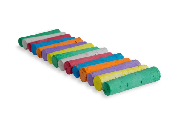 Fila diagonal pura de giz colorido — Fotografia de Stock