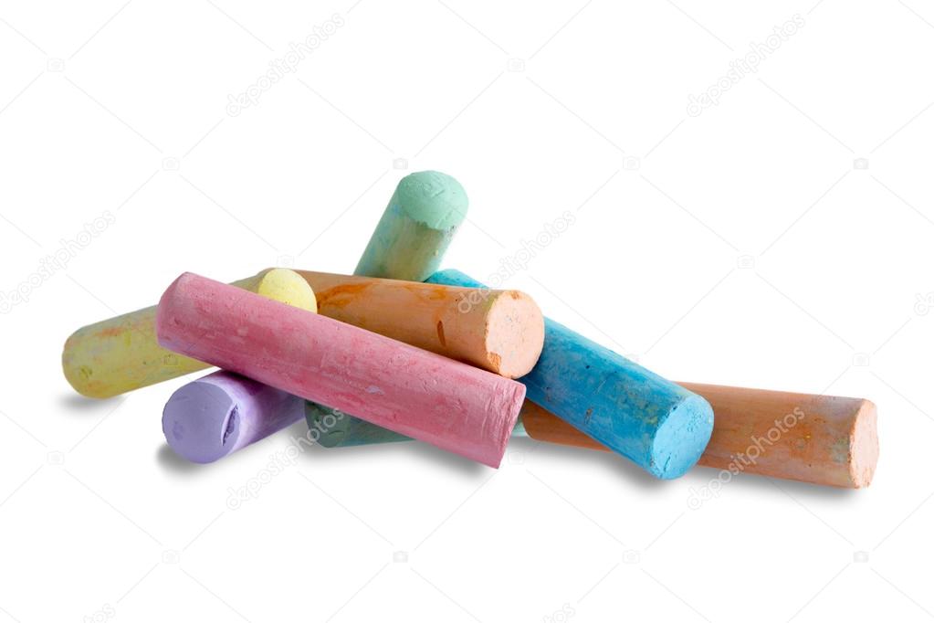 Pile of colorful chalks for kids to play with