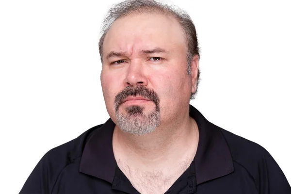 Puzzled middle-aged man with a goatee — Stock Photo, Image