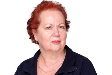 Çapraşık üst düzey Bayan şaşkın kaşlarını ile