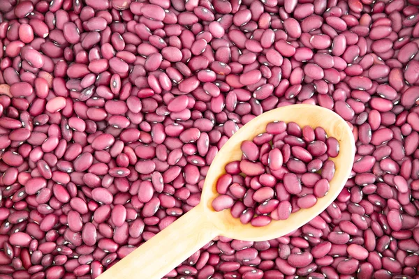 Red Beans with Wooden Spoon for Backgrounds — Stock Photo, Image