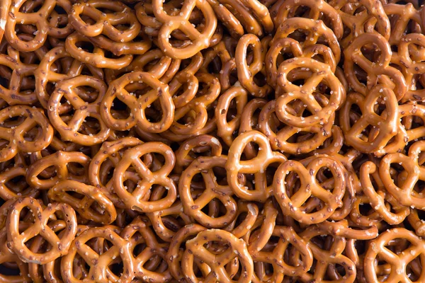 Textura de fundo de mini pretzels — Fotografia de Stock