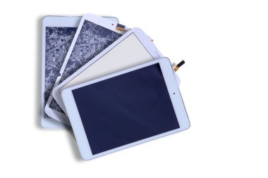Kırık ve tamir tablet ekranlar