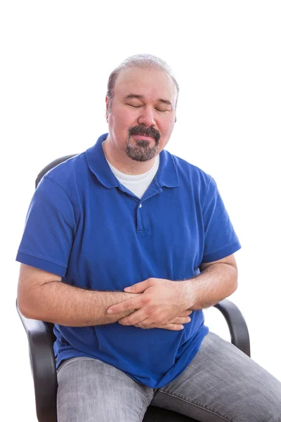 Thoughtful Adult Man on a Chair with Eyes Closed — Stock Photo, Image