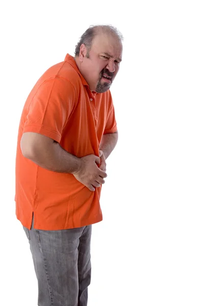 Man with constipation grimacing in pain — Stock Photo, Image