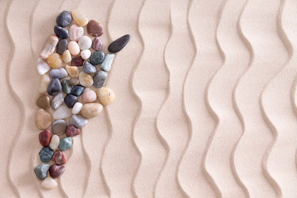 Mapa creativo de guijarros de Argentina en arena de playa — Foto de Stock