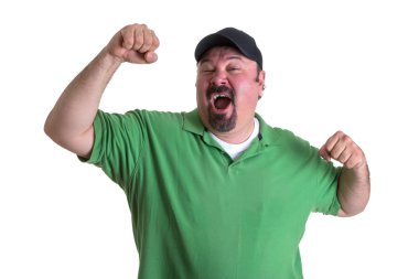 Man Feeling So Good After Winning Something clipart