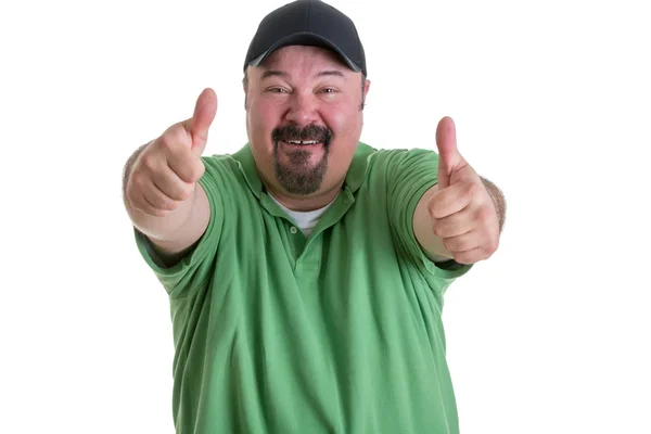 Man Giving Thumbs Up Hand Gesture — Stock Photo, Image