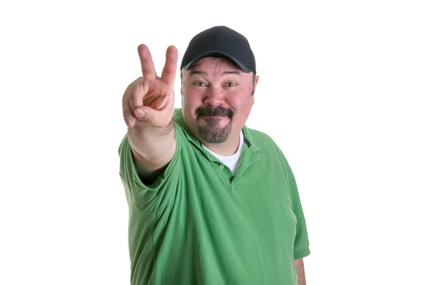 Man ger Peace Sign Hand gest — Stockfoto