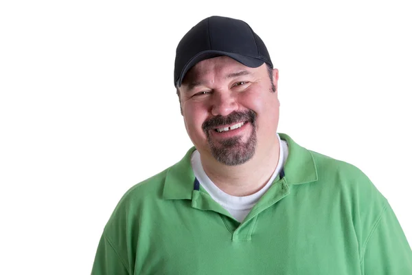 Retrato de homem sorridente vestindo camisa verde — Fotografia de Stock